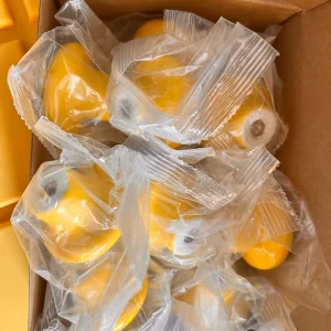 38x28mm Ceramic Drawer Knobs, 10pcs Mushroom Shape Door Pull Handles Yellow_