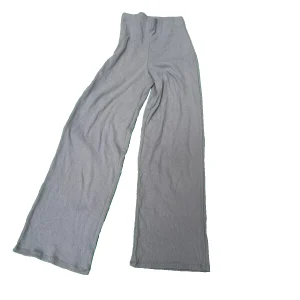 ASOS Women’s Grey Ribbed Wide Leg Trousers – Size UK 10 – High Waist Lounge Pant