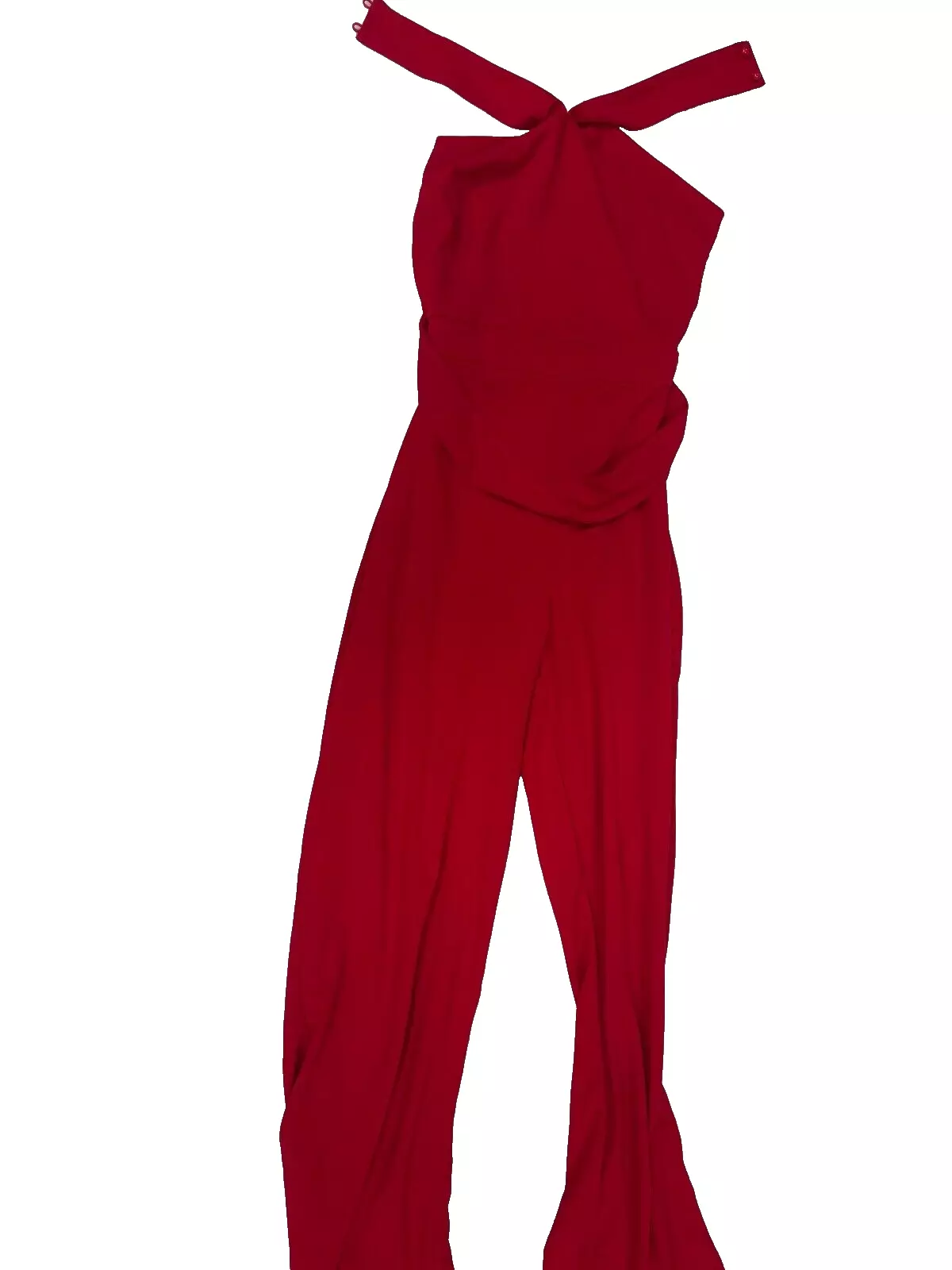Boohoo Red Halter Neck Wide Leg Jumpsuit UK 8 – Elegant Formal Party Outfit - Image 2