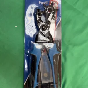 DIYife leather hole punch tool in blue retail packaging on green background