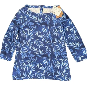 Full front view of Mountain Warehouse Exeter women’s top in blue leaf print