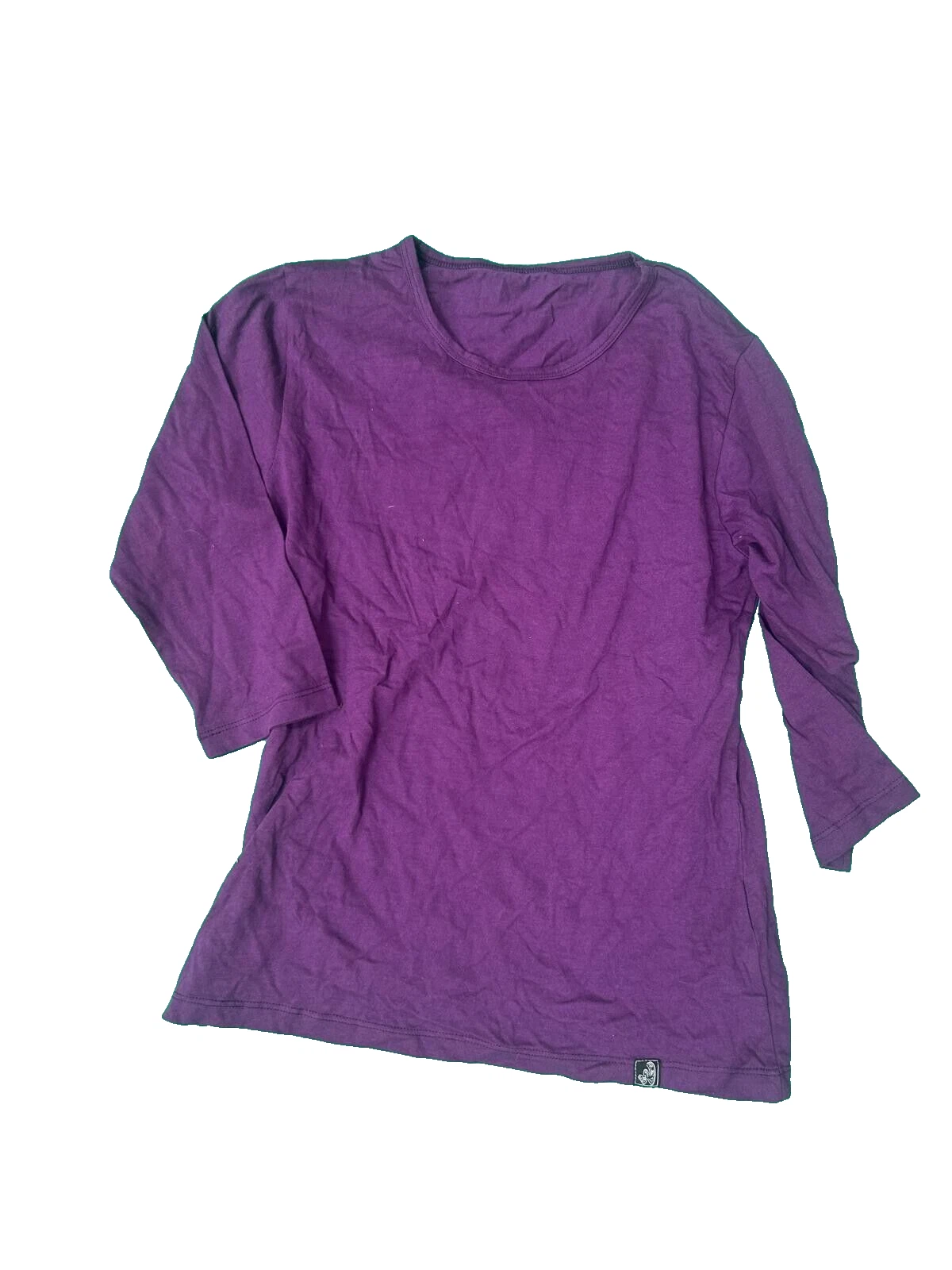 Wackylicious Women’s Purple 3:4 Sleeve T-Shirt Size Small – 100% Bio-Wash Cotton