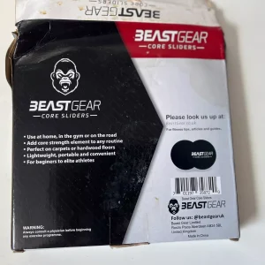 Boxed Beast Gear Core Sliders showing branding, product description, and logo. Box has signs of wear but contents are new.